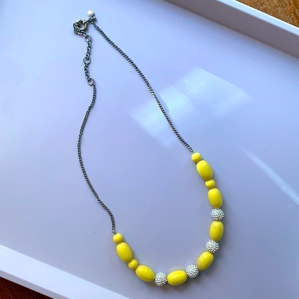 J. Crew Yellow & Pave Beads Necklace